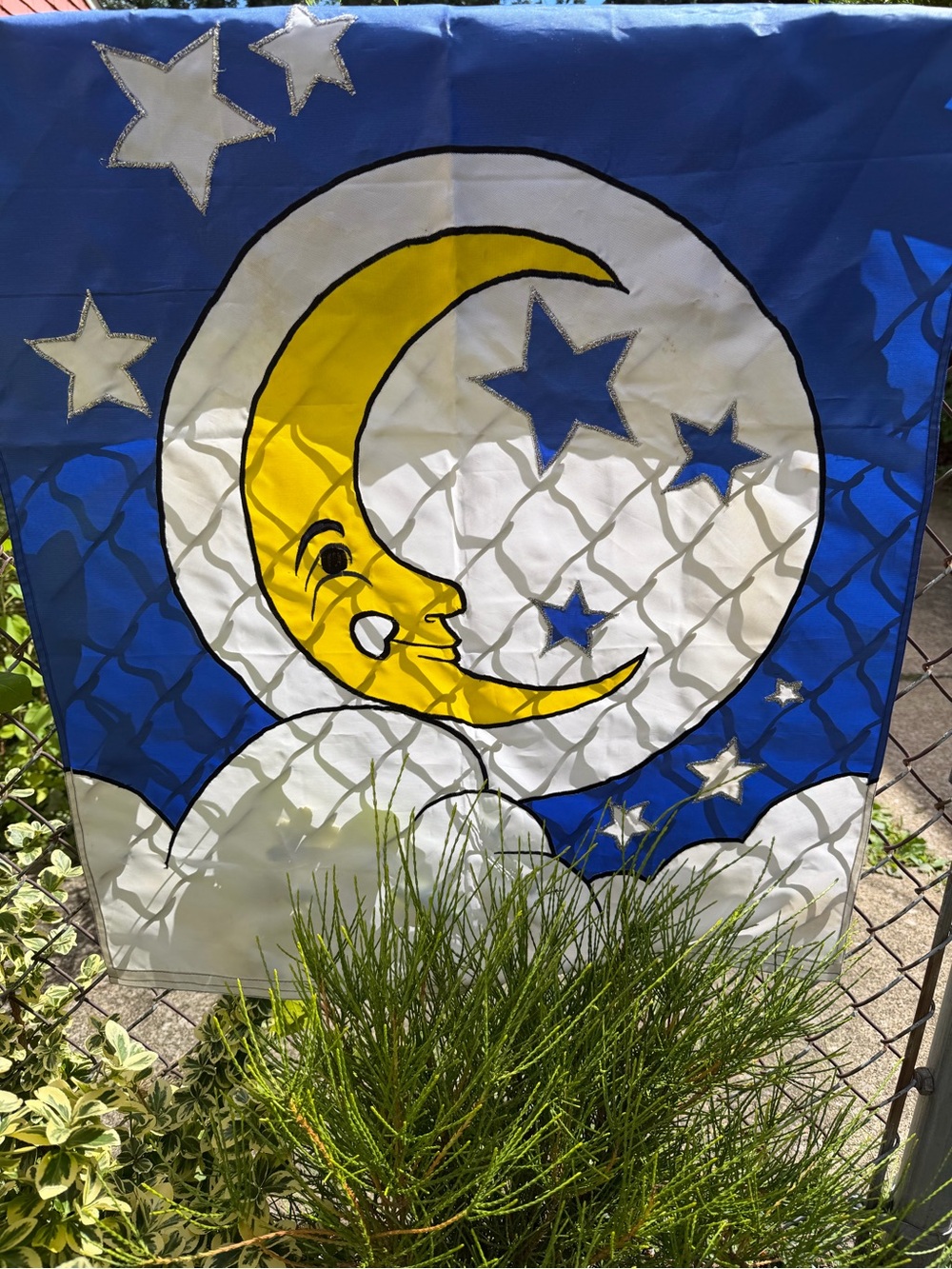Vintage Moon & Stars Garden Flag